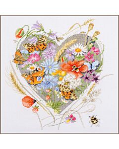 Lanarte borduurpakket 'Bloemenhartje' PN-0212837 evenweave telpatroon