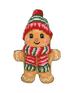 Vervaco borduurkussenpakket Gingerbread mannetje PN-0214528 voorbedrukt incl. kussenrug (excl. vulling)