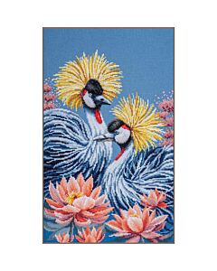 Lanarte borduurpakket 'Zwarte kraanvogels' PN-0216165 evenweave telpatroon