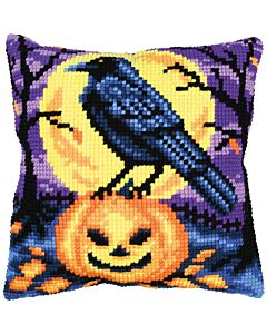 Vervaco borduurkussenpakket halloween landschap PN-0216238 voorbedrukt (kussenrug en opvulkussen apart verkrijgbaar)