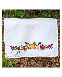 Vervaco borduurpakket theedoek kerstfruit PN-0217584 voorbedrukt