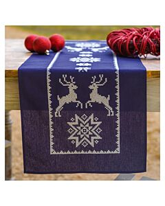 Vervaco borduurpakket tafelloper herten van Scandinavië PN-0217591 voorbedrukt