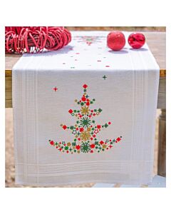 Vervaco borduurpakket tafelloper Kerstboom met versiering PN-0218373 voorbedrukt