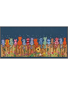 Vervaco borduurpakket 'Katten op hek' PN-0220583 telpatroon (ook verkrijgbaar in een kruissteekkussen)