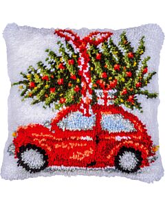 Vervaco smyrnapakket knoopkussen kerstauto PN-0221691 voorbedrukt