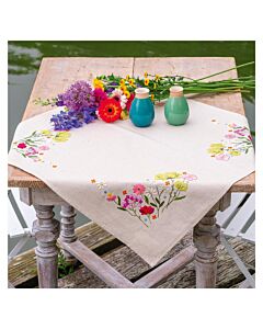 Vervaco borduurpakket tafelkleed wilde bloemen PN-0222237 voorbedrukt