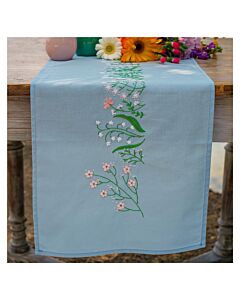 Vervaco borduurpakket tafelloper pastel bloemen PN-0222427 voorbedrukt
