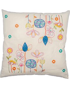 Vervaco borduurkussenpakket weidebloemen PN-0222524 voorbedrukt (vulling apart verkrijgbaar) (ook verkrijgbaar in een tafelkleed & tafelloper variant)