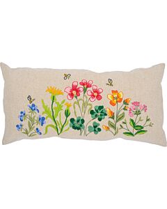 Vervaco borduurkussenpakket weidebloemen PN-0222524 voorbedrukt (vulling apart verkrijgbaar) (ook verkrijgbaar in een tafelkleed & tafelloper variant)