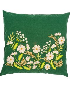 Vervaco borduurkussenpakket witte bloemen PN-0222590 voorbedrukt