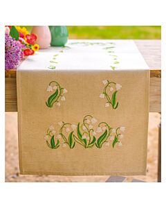 Vervaco borduurpakket tafelloper lelietje-van-dalen PN-0222842 voorbedrukt