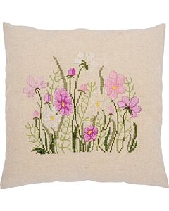Vervaco borduurkussenpakket roze bloemen PN-0223029 voorbedrukt
