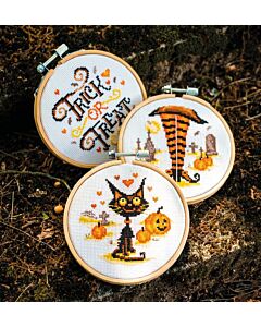 Vervaco borduurpakket 3st. halloween PN-0227281 incl. borduurring.