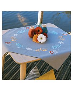Vervaco borduurpakket tafelkleed bloemen en takjes PN-0227403 voorbedrukt (ook verkrijgbaar in een tafelloper & een placemat variant)