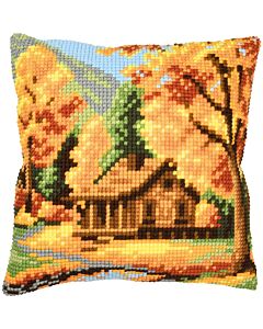 Vervaco borduurkussenpakket herfstlandschap PN-0227789 voorbedrukt (kussenrug en opvulkussen apart verkrijgbaar)