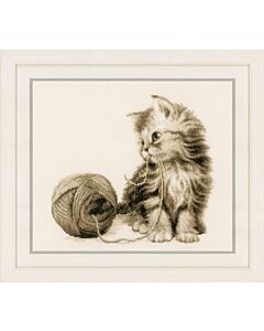 Vervaco borduurpakket Poesje met bolletje wol borduren pn-0162378