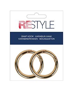 Restyle karabijn tassen ringen 41mm goud kleurig