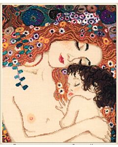 Borduurpakket Motherly Love, Gustav Klimt van riolis 916 met telpatroon