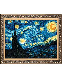 Borduurpakket Starry Night, vincent van gogh van riolis 1088 met telpatroon