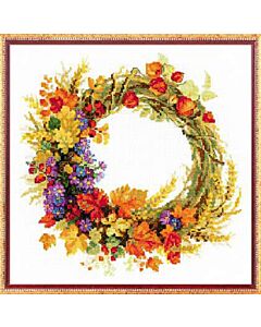 Riolis borduurpakket herfst krans om te borduren 1537