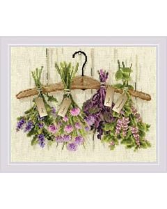 Borduurpakket Herbs om te borduren riolis met telpatroon 1717