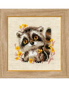 Riolis borduurpakket  kleine wasbeer om te borduren 1754