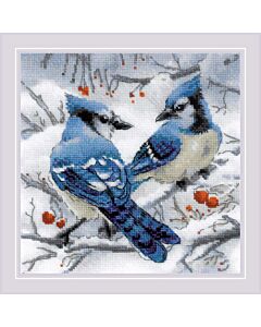 Riolis borduurpakket Blauwe gaaien om te borduren 1925