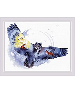 Riolis borduurpakket de nacht in het bos om te borduren 1954