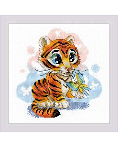 Riolis borduurpakket klein tijgertje 1976 telpatroon