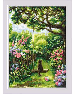 Borduurpakket Garden Swing - Tuin Schommel van Riolis 2114 om te borduren