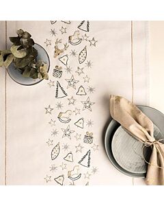 Voorbedrukte kerstloper om te borduren 45x100cm Rico design 31206.52.12