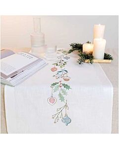 Rico Design borduurpakket tafelkleed kerst hangers 31240.52.18 loper 45x100cm