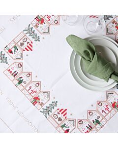 Rico Design borduurpakket tafelkleed kerstmarkt 100487 telpatroon