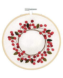 Rico Design kerstkrans in spansteek borduren 100070 voorbedrukt