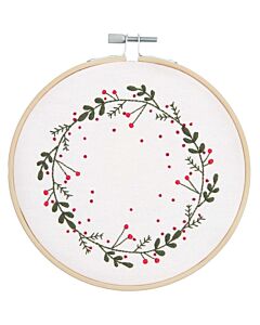 Rico Design kerstkrans in spansteek borduren 100071 voorbedrukt