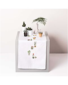 Rico Design tafelloper cactussen voorbedrukt borduren 68293.54.18