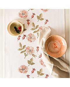 Rico Design tafelloper rozenbottel 68300.52.18 voorbedrukt borduren