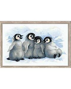 Borduurpakket   Funny Penguins  van Riolis 