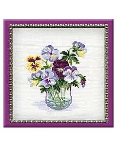 Borduurpakket  violen  van Riolis 