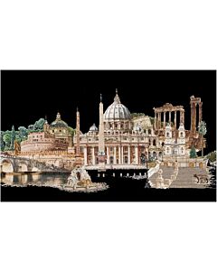 Borduurpakket  Rome Italië  van Thea Gouverneur aida zwart