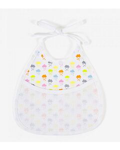 DMC gekleurde wolken Slabbetje om te borduren voor 3 maanden RS26551B