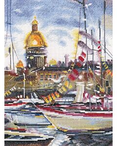 Borduurpakket Feestelijke dag om te varen van rto M574 met telpatroon