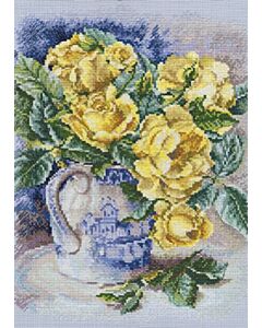 Borduurpakket gele rozen om te borduren  van rto M599