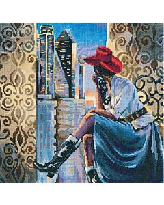 Borduurpakket  kersentaart - Magic needle 120-072  met telpatroon