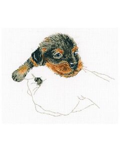 Borduurpakket Warmth in Palms - puppy Rto m818