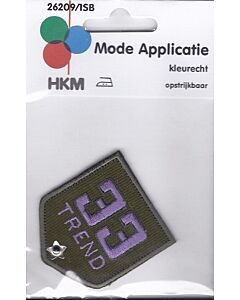 Applicatie legergroen met lila