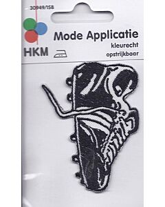 Applicatie voetbalschoen zwart met wit