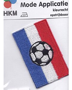 Rood, wit, blauw met voetbal applicatie.