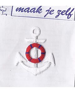 Wit ankertje met rode boei applicatie.