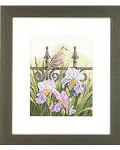 Lanarte borduurpakket achtertuin met duif borduren